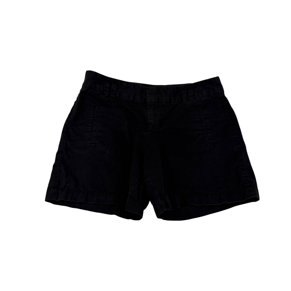 Ann Taylor Loft Womens Chino Shorts Black Size 4 Mid Rise Cotton Twill Casual